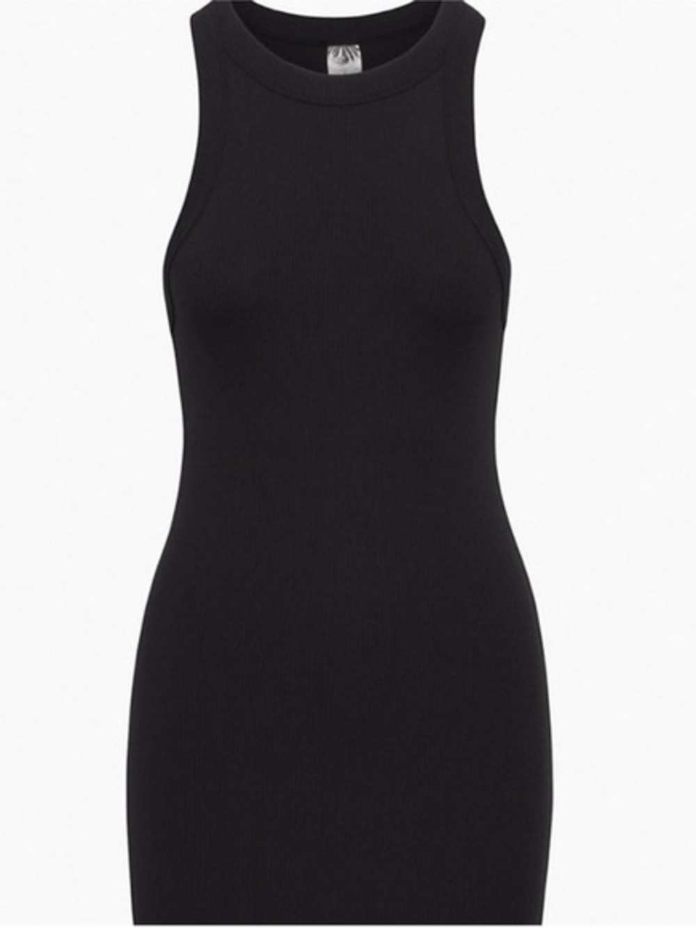 Aritzia TNA Quartz Dress - Black Rib Bodycon Mini Racerback Dress